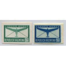 ARGENTINA 1940 GJ 849 ENSAYO DE COLOR VERDE CON FRENTE SATINADO